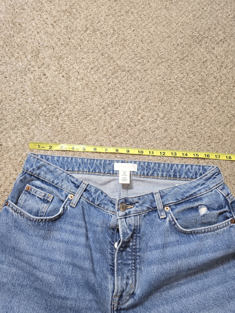 H&M 90's Light Blue Distressed Women's Straight-Leg Jeans Size 12 - Picture 2 of 7